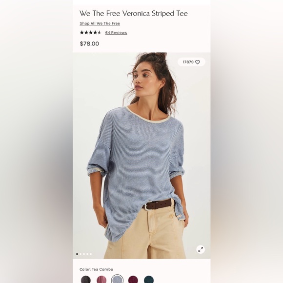 We the free Veronica striped tee NWT size XL - Picture 12 of 12